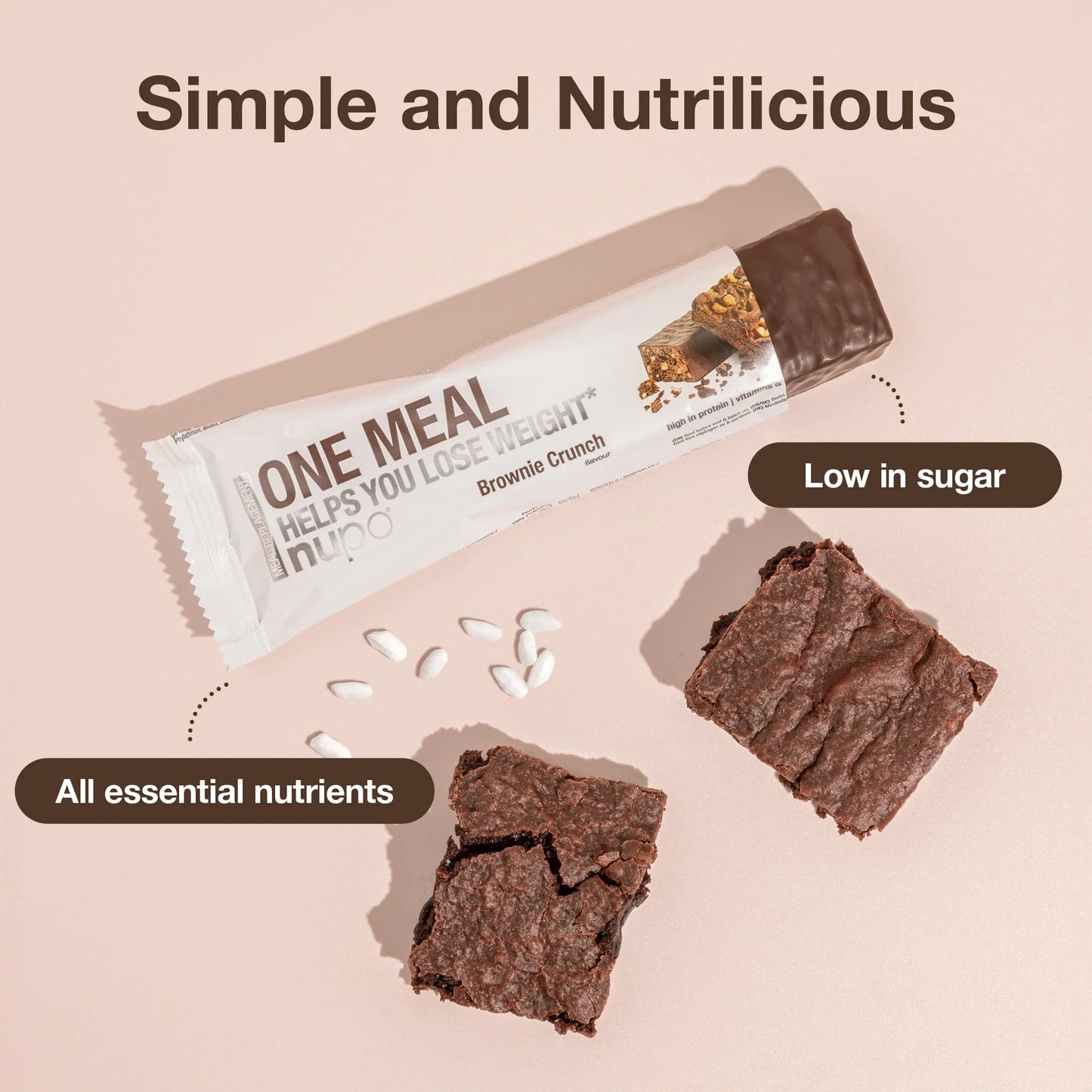 Nupo One Meal Ploščica - Brownie Crunch