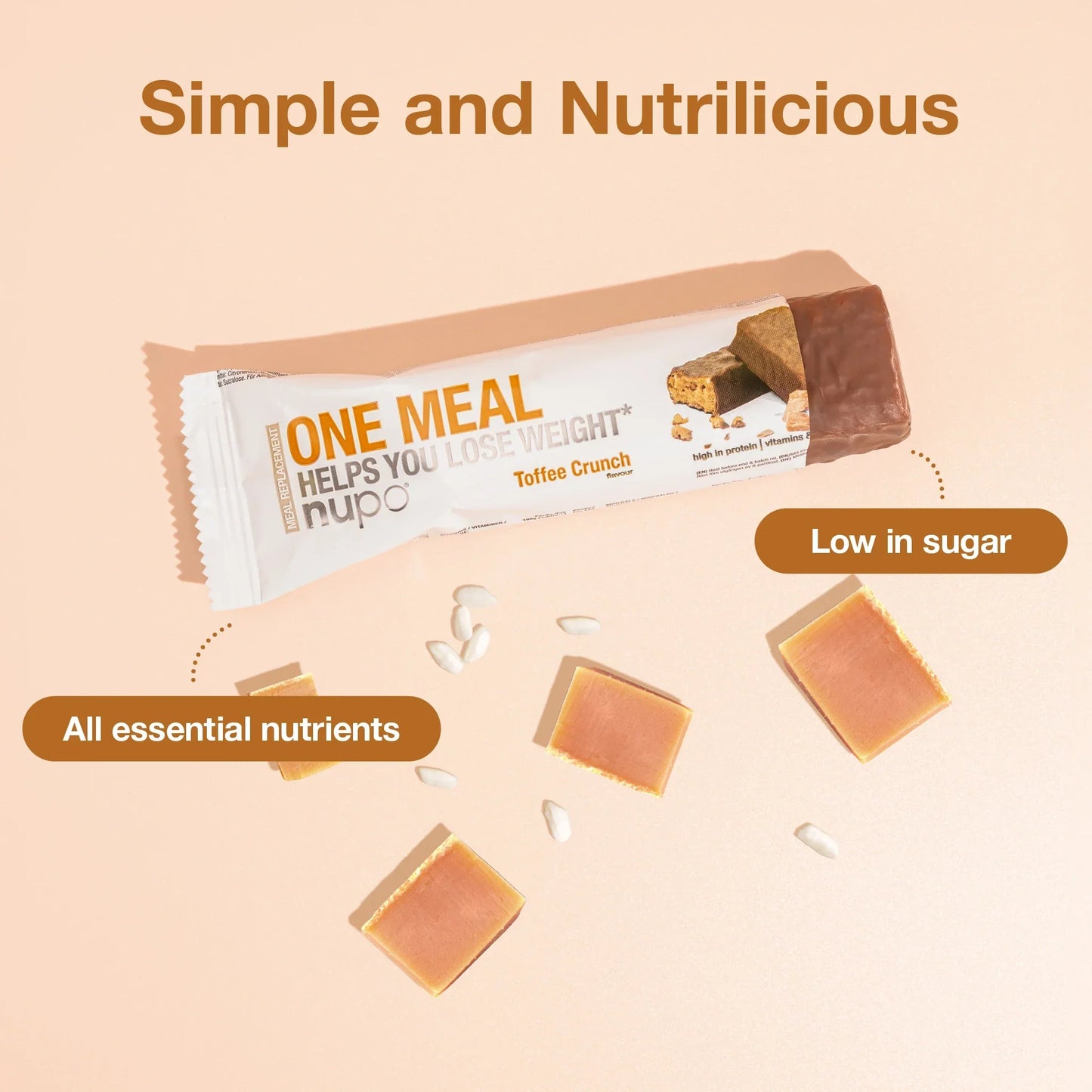 Nupo One Meal Ploščica - Toffee Crunch